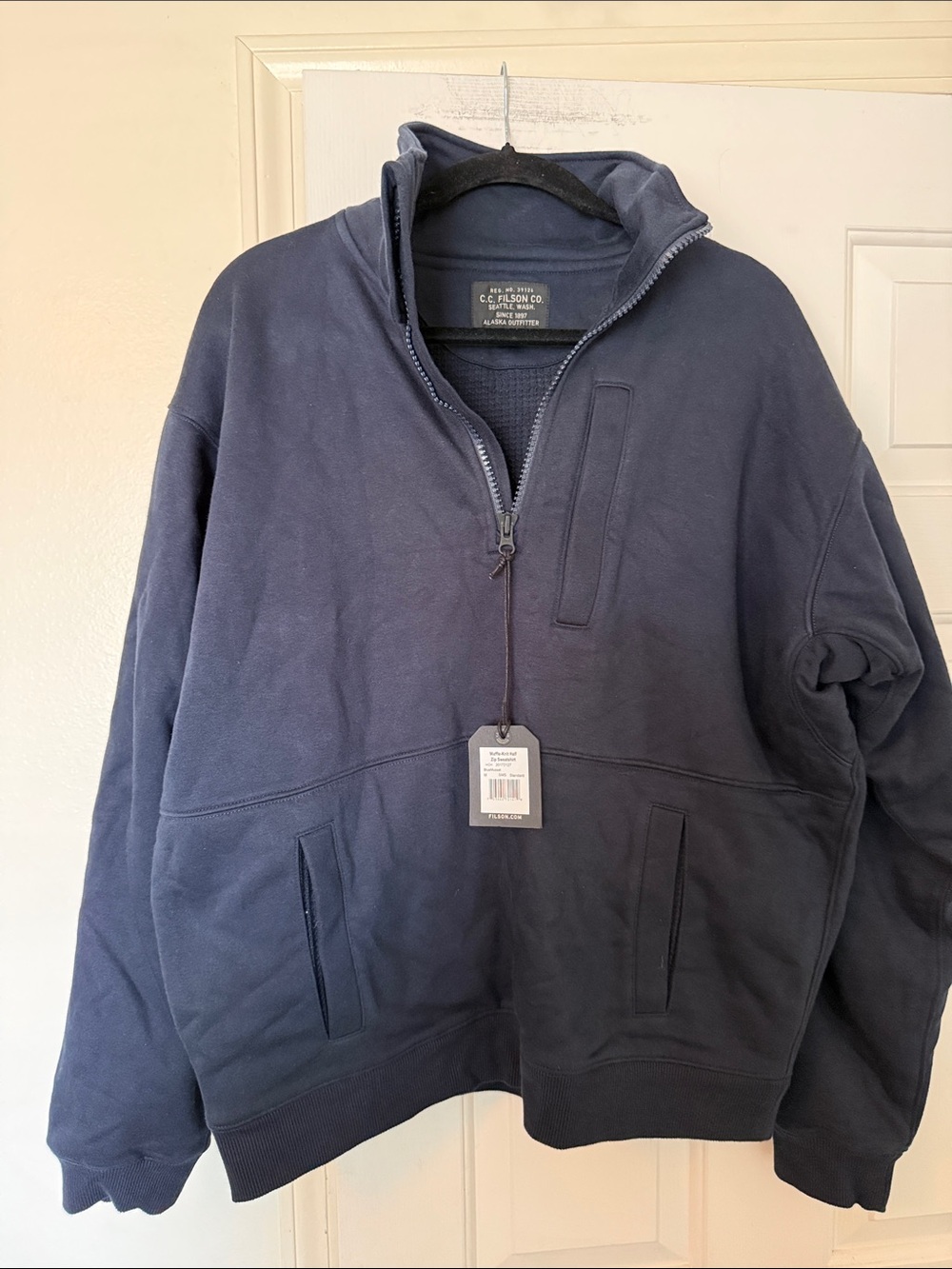 Filson Navy Half-Zip Men's Pullover Sweater